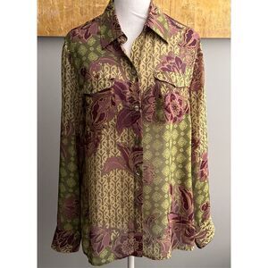 Evan Picone Womens Sheer Blouse, size M